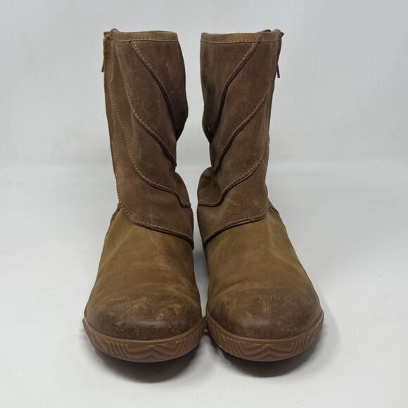 Sorel Firenzy Breve II Boots Womens 8.5 Brown Leather Waterproof Side Zip Mid - Picture 5 of 16